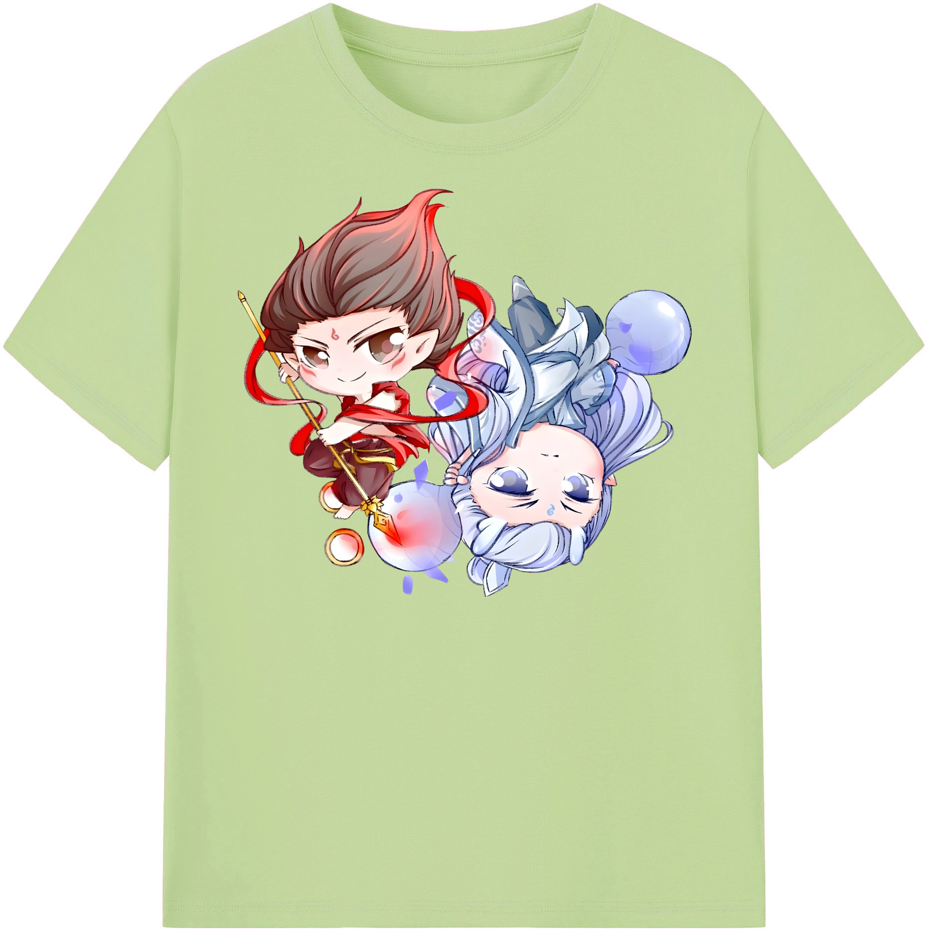 （画像用） Ne Zha 2 ナタ 魔童の大暴れ 綿100％半袖Tシャツ（フロントプリント）